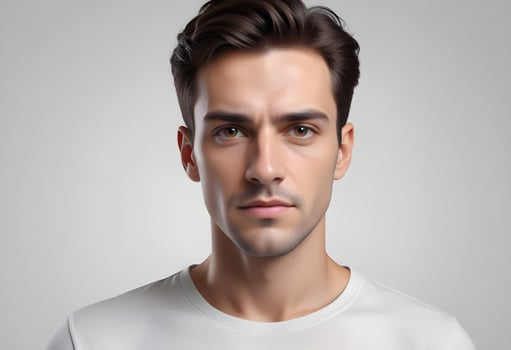 Positive man on clean background photo