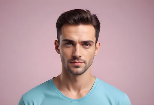 Positive man on clean background photo