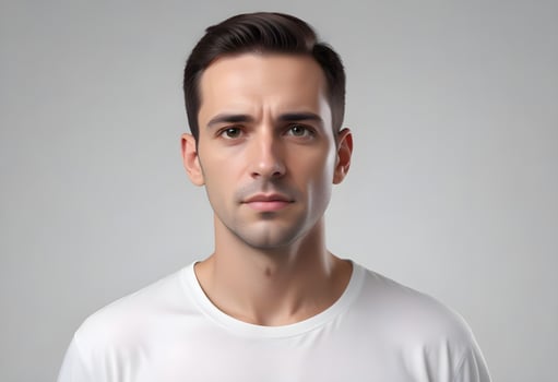 Positive man on clean background photo