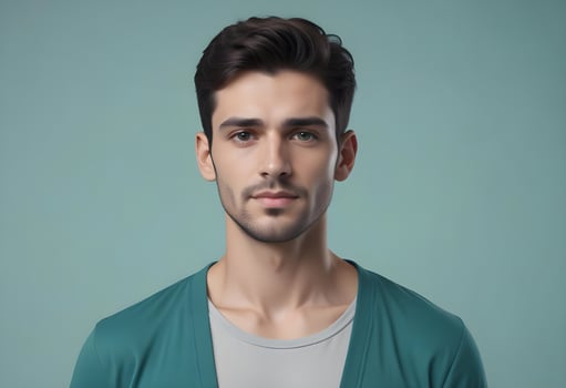 Positive man on clean background photo