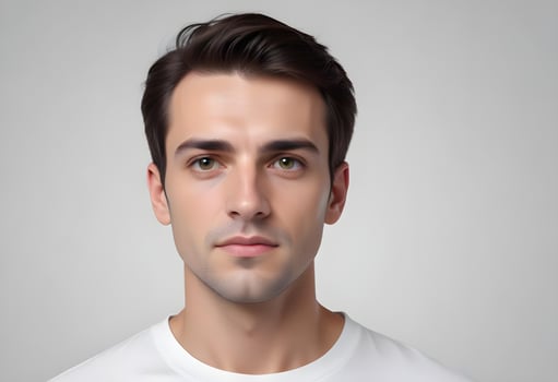 Positive man on clean background photo