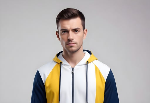 Positive man on clean background photo