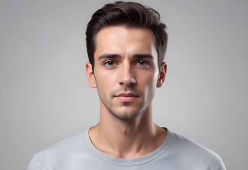 Positive man on clean background photo
