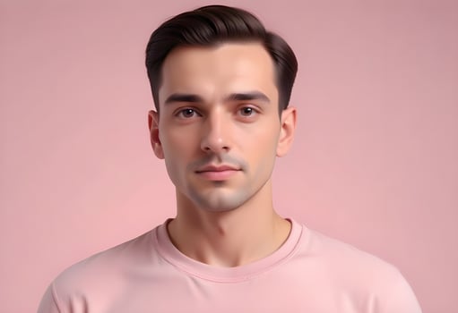 Positive man on clean background photo