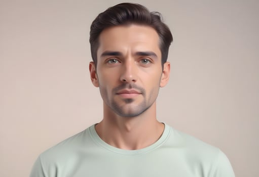 Positive man on clean background photo