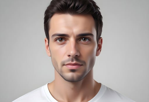 Positive man on clean background photo