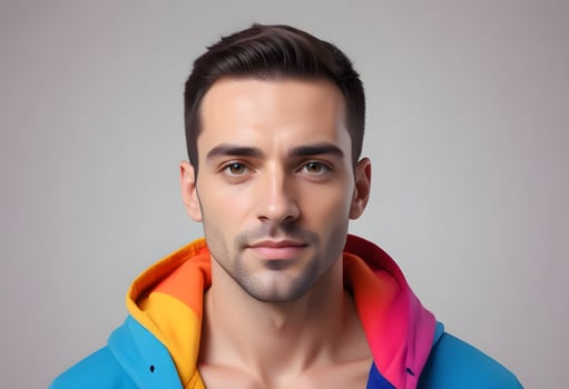 Positive man on clean background photo