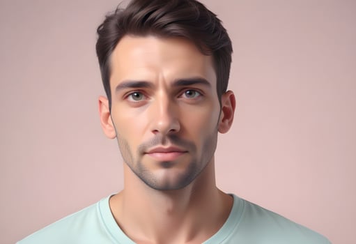 Positive man on clean background photo