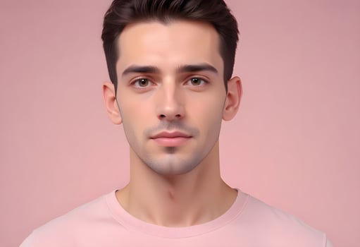 Positive man on clean background photo
