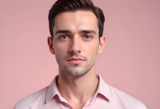 Positive man on clean background photo