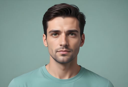 Positive man on clean background photo