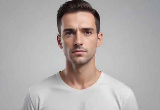 Positive man on clean background photo