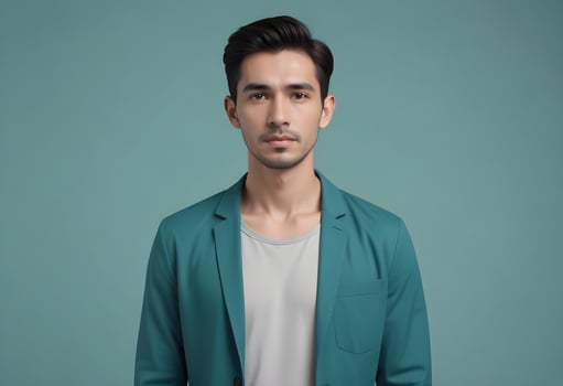 Positive man on clean background photo