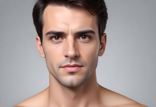 Positive man on clean background photo