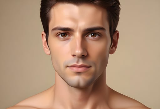 Positive man on clean background photo