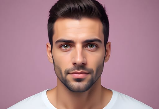 Positive man on clean background photo