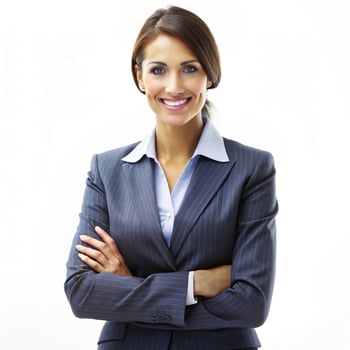 Portrait of businesswoman,white background photo