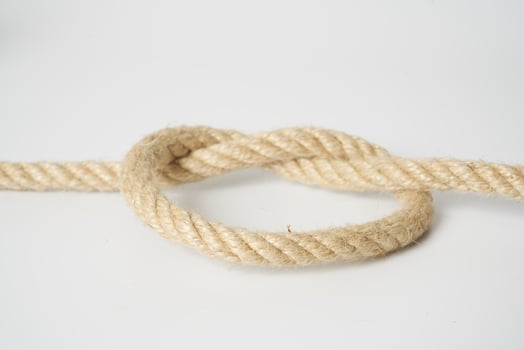 brown rope on white background photo