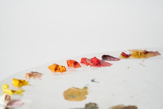 Oil paint on painters palette photo
