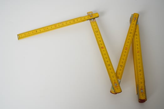 retro retractable wooden carpenters ruler photo