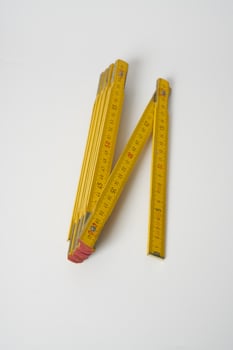 retro retractable wooden carpenters ruler photo