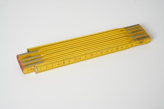 retro retractable wooden carpenters ruler photo