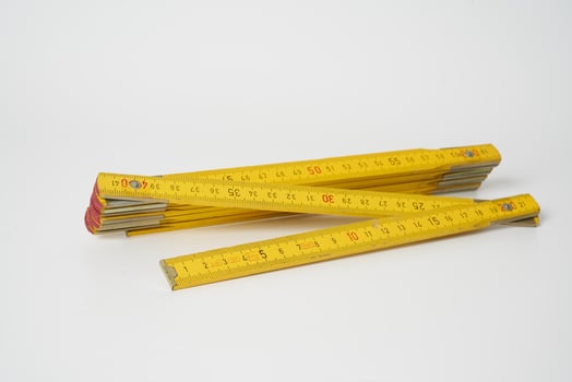 retro retractable wooden carpenters ruler photo
