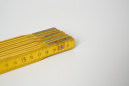 retro retractable wooden carpenters ruler photo