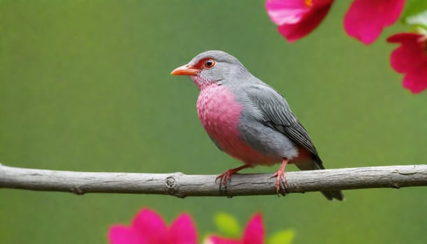 colourful tiny finch stands on a branch, Bird Photography photo