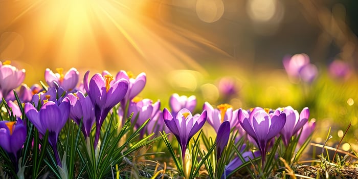 Field of Crocus Flowers photo