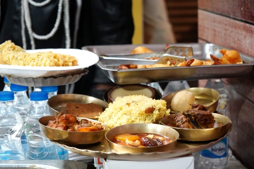 Indian thali is ready to serve photo