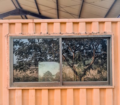 Red Shipping Cargo Container for Logistics and Transportation photo