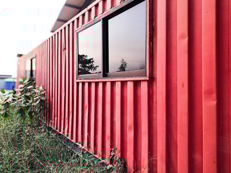 Red Shipping Cargo Container for Logistics and Transportation photo