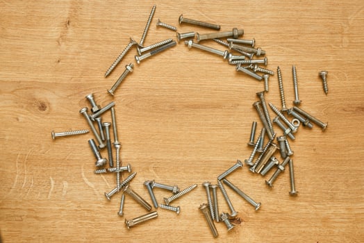 Screws on a table photo