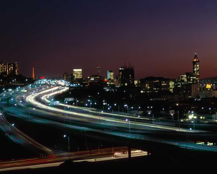 Cityscape with modern buildings background photo