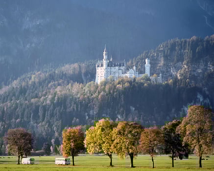 German architecture, buildings in Germany background. Houses, castles and sculptures photo