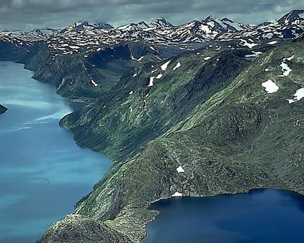 Mountains and lakes scene background, beautiful nature photo