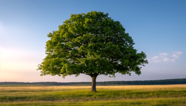 Single Oak Tree in a Field photo
