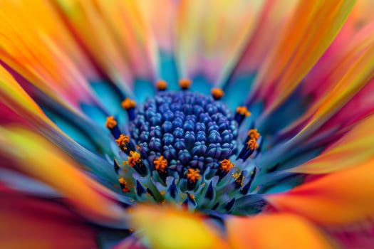 A stunning flower with detailed petals and bright colors in a closeup shot, showcasing its beauty and intricacy photo