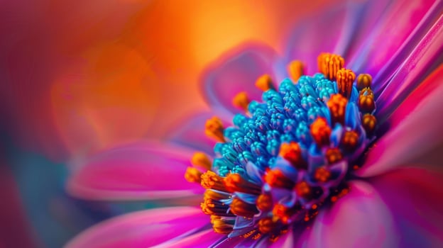 A stunning flower with detailed petals and bright colors in a closeup shot, showcasing its beauty and intricacy photo
