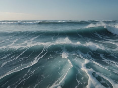 A calming fusion of pale blue and creamy white waves, merging in a gentle and peaceful manner that evokes the serene beauty of a winter's sky. photo
