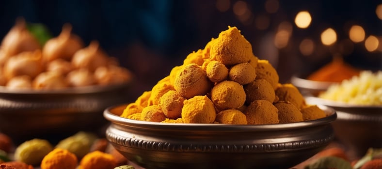 sweets traditional indian food festive illustration cuisine spices, flavors dishes, desserts snacks sweets traditional indian food festive. photo