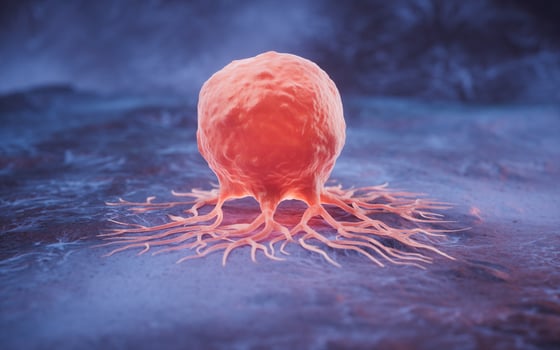 Biological cancer cell and disease, 3d rendering. photo