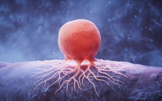 Biological cancer cell and disease, 3d rendering. photo