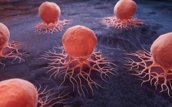 Biological cancer cell and disease, 3d rendering. photo
