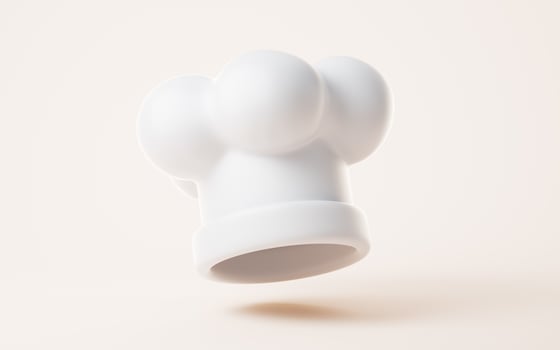 Cartoon style chef hat, 3d rendering. photo