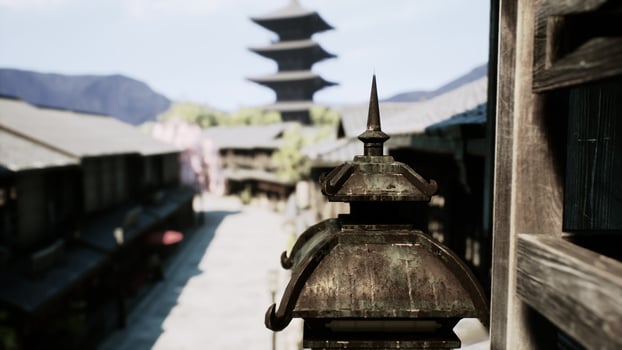 koyto tample in maple season and cloud photo