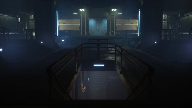 Empty corridor with reflective wall photo