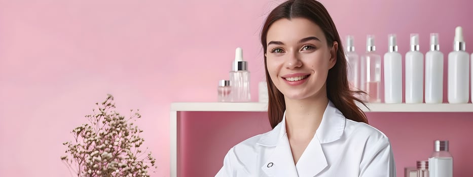 Happy Young Skin Care Specialist Exuding Passion in Vibrant Workplace photo