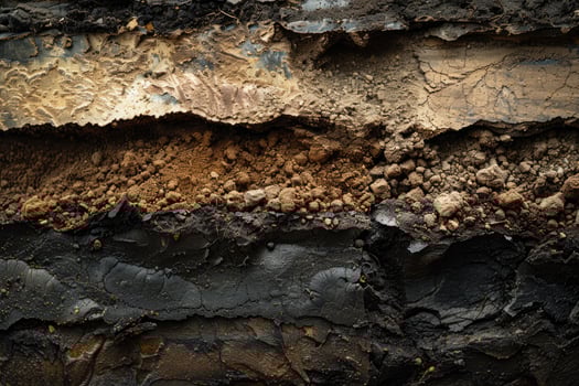 Close-Up of Soil Texture Layers photo